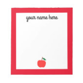 Personalisierter Lehrer Notepad mit einem Apple Notizblock (Vorderseite)