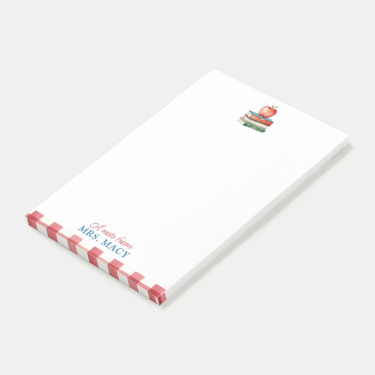 Personalisierter Lehrer Notepad Niedlich Apple Pos Post-it Klebezettel (angewinkelt)
