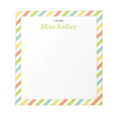 Personalisierter Lehrer Notepad, Regenbogenstreife Notizblock (Vorderseite)