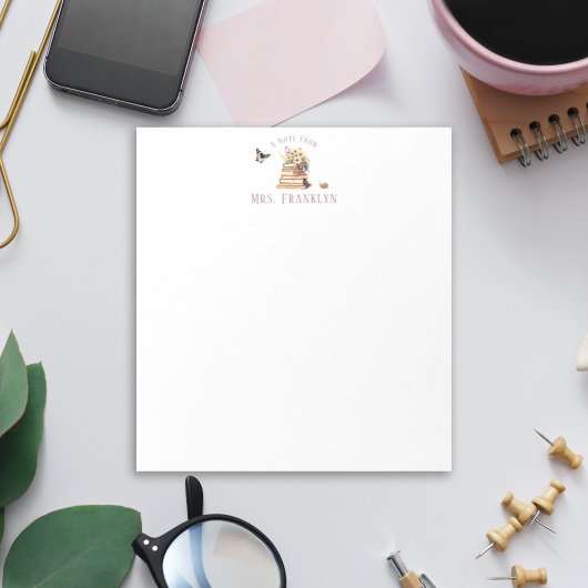 Personalisierter Lehrer Notizblock Wildblume