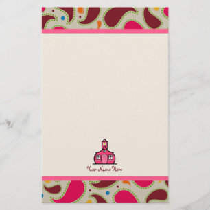Personalisierter Lehrer Paisleys u. des Briefpapier