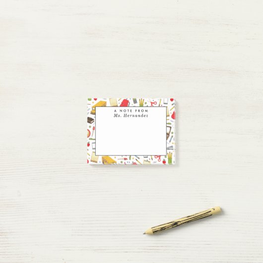 Personalisierter Lehrer Post-it Klebezettel (Auf Schreibtisch)