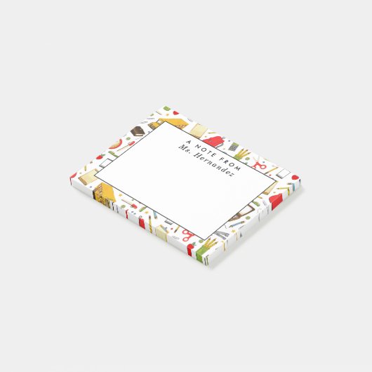 Personalisierter Lehrer Post-it Klebezettel (angewinkelt)