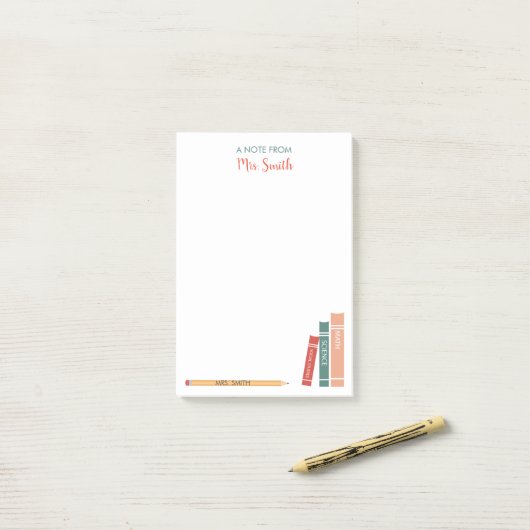 Personalisierter Lehrer Post-It Notes Books und Pe Klebezettel (Auf Schreibtisch)