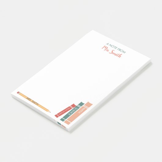Personalisierter Lehrer Post-It Notes Books und Pe Post-it Klebezettel (angewinkelt)