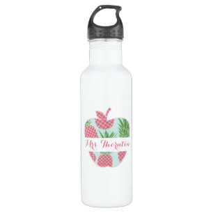 Personalisierter Lehrer Preppy Ananas-Apples Trinkflasche