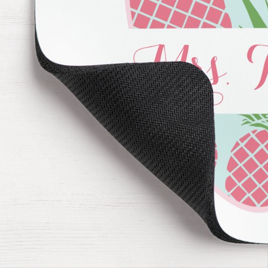 Personalisierter Lehrer Preppy Ananas-Druck-Apples Mousepad (Ecke)