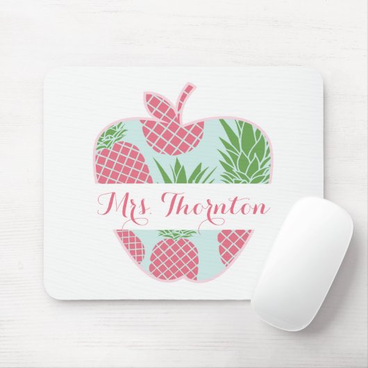 Personalisierter Lehrer Preppy Ananas-Druck-Apples Mousepad (Mit Mouse)