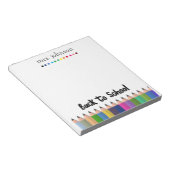 Personalisierter Lehrer Rainbow-Bleistift-Notepad Notizblock (angewinkelt)