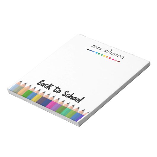 Personalisierter Lehrer Rainbow-Bleistift-Notepad Notizblock (Rotiert)