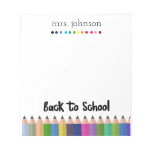 Personalisierter Lehrer Rainbow-Bleistift-Notepad Notizblock