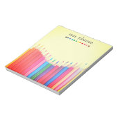 Personalisierter Lehrer Rainbow-Bleistift-Notepad Notizblock (Rotiert)