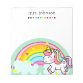 Personalisierter Lehrer Rainbow-Bleistift-Notepad Notizblock (Vorderseite)