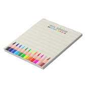Personalisierter Lehrer Rainbow-Bleistift-Notepad Notizblock (Rotiert)