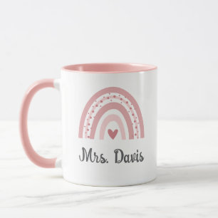 Personalisierter Lehrer-Regenbogen-Becher Tasse