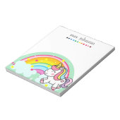 Personalisierter Lehrer Regenbogen Bleistift Notiz Notizblock (Rotiert)