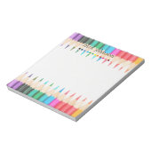 Personalisierter Lehrer Regenbogenstift Notizblock (Rotiert)