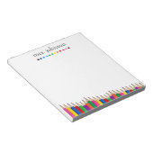 Personalisierter Lehrer Regenbogenstift Notizblock (angewinkelt)