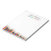 Personalisierter Lehrer Regenbogenstift Notizblock (Rotiert)