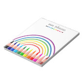 Personalisierter Lehrer Regenbogenstift Notizblock (Rotiert)