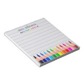 Personalisierter Lehrer Regenbogenstift Notizblock (angewinkelt)