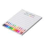 Personalisierter Lehrer Regenbogenstift Notizblock (Rotiert)
