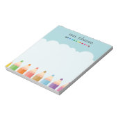 Personalisierter Lehrer Regenbogenstift Notizblock (Rotiert)