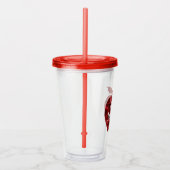 Personalisierter Lehrer-roter ImitatSequin Apple Acryltrinkbecher (Rechts)