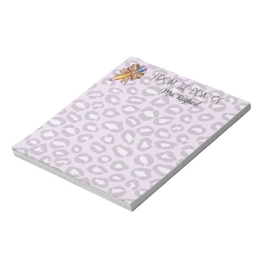 Personalisierter Lehrer, tierischer Stift Notizblock (Rotiert)