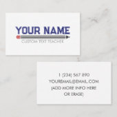 Personalisierter Lehrer Visitenkarte (Vorne/Hinten)