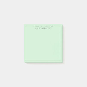 Personalisierter Lehrer vom Schreibtisch aus grün Post-it Klebezettel