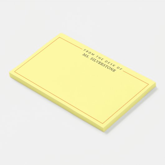 Personalisierter Lehrer vom Schreibtisch Post-it Klebezettel (angewinkelt)