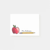 Personalisierter Lehrer von Apfel und Bleistift Post-it Klebezettel (Vorderseite)