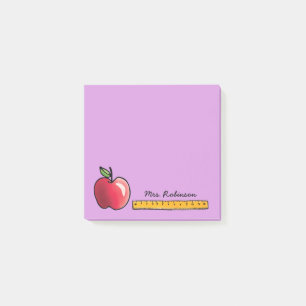 Personalisierter Lehrer von Apple und Ruler Lila 3 Post-it Klebezettel