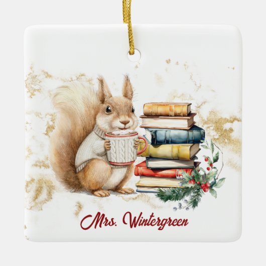 Personalisierter Lehrer Weihnachten Keramikornament (Vorderseite)