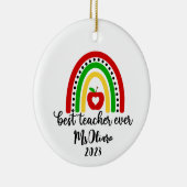 Personalisierter Lehrer Wertschätzung Geschenk Reg Keramik Ornament (Rechts)