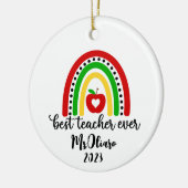 Personalisierter Lehrer Wertschätzung Geschenk Reg Keramik Ornament (Links)