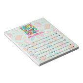 Personalisierter Lehrer zurück zur Schulzeit, um e Notizblock (angewinkelt)