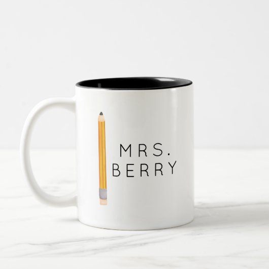 Personalisierter Lehrer Zweifarbige Tasse (Links)