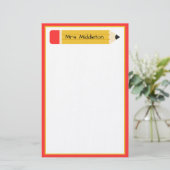 Personalisierter Lehrerbleistift Briefpapier (Stehend Vorderseite)