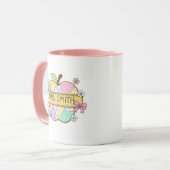Personalisierter Lehrermug mit Apfelmotiv Tasse (Vorderseite Links)
