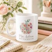 Personalisierter Lehrername Floral Apple Kaffeetasse