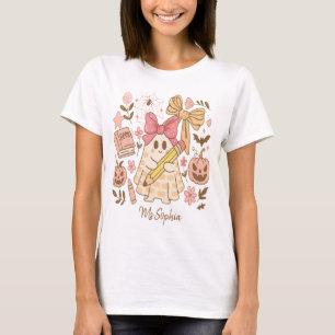 Personalisierter Lehrername Halloween-Geist Bleist T-Shirt