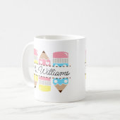 Personalisierter Lehrername Lehrer Anerkennung Kaffeetasse (Vorderseite Links)