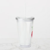 Personalisierter Lehrerroter Watercolor Apple Acryltrinkbecher (Rechts)