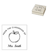 Personalisierter Lehrerstempel mit Apfel Gummistempel (Stempel)