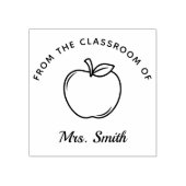 Personalisierter Lehrerstempel mit Apfel Gummistempel (Prägung)