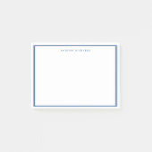 Personalisierter leichter Navy Blue Border Post-it Klebezettel (Vorderseite)