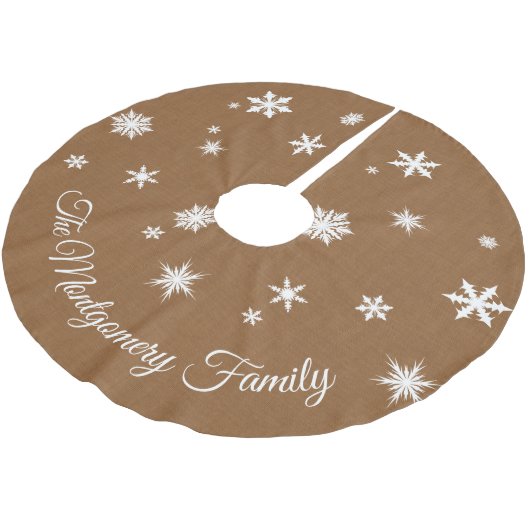 Personalisierter Leinwand-Baum-Rock mit Polyester Weihnachtsbaumdecke (Schrägansicht)