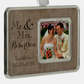 Personalisierter Leinwand-Blick rustikales Rahmen-Ornament Silber (Rechts)